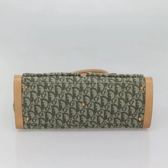 Christian Dior Trotter Canvas Hand Bag Khaki Gold Auth 123689 - Picture 7 of 16